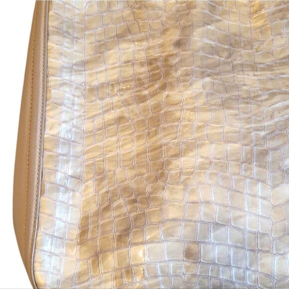 Brighton Light Beige Croc Embossed Shoulder Bag U346867 - Picture 3 of 12